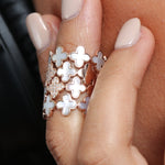 Mother of Pearl Clover Eternity Ring Rings Estella Collection #product_description# 14k Birthstone Gemstone #tag4# #tag5# #tag6# #tag7# #tag8# #tag9# #tag10#