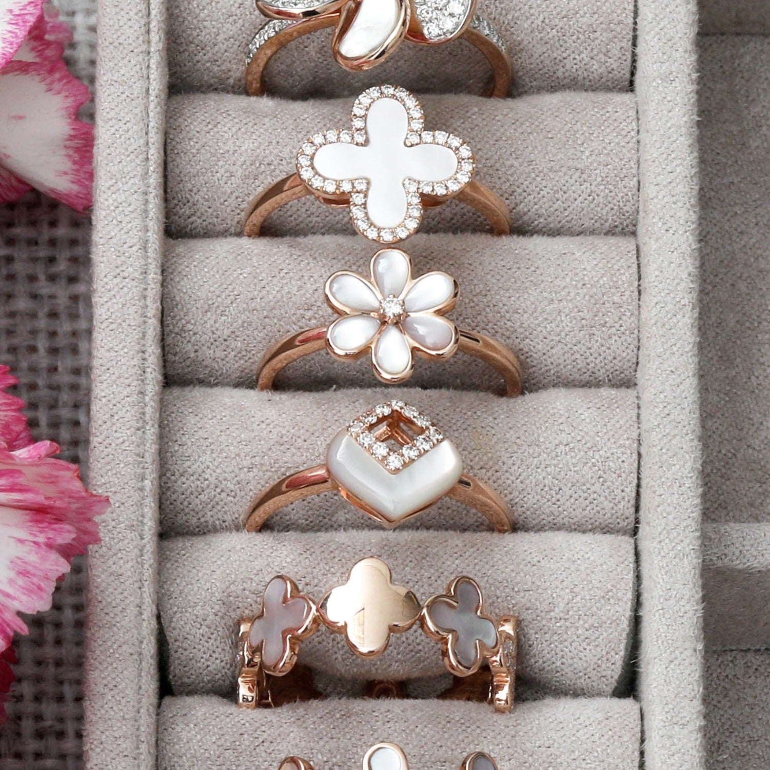 Mother of Pearl Flower with Diamond Center Ring Rings Estella Collection #product_description# 17202 14k Birthstone Diamond #tag4# #tag5# #tag6# #tag7# #tag8# #tag9# #tag10# 6