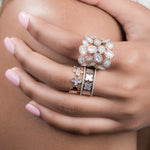Oval Mother Of Pearl and Diamond Cluster Full Finger Ring Rings Estella Collection #product_description# 17200 14k Birthstone Diamond #tag4# #tag5# #tag6# #tag7# #tag8# #tag9# #tag10# 7