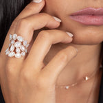 Oval Mother Of Pearl and Diamond Cluster Full Finger Ring Rings Estella Collection #product_description# 17200 14k Birthstone Diamond #tag4# #tag5# #tag6# #tag7# #tag8# #tag9# #tag10# 7