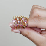 Pink Topaz Pear Set in Cubic Zirconia Studded Band Rings Estella Collection #product_description# 17765 14k Birthstone Gemstone #tag4# #tag5# #tag6# #tag7# #tag8# #tag9# #tag10# 6