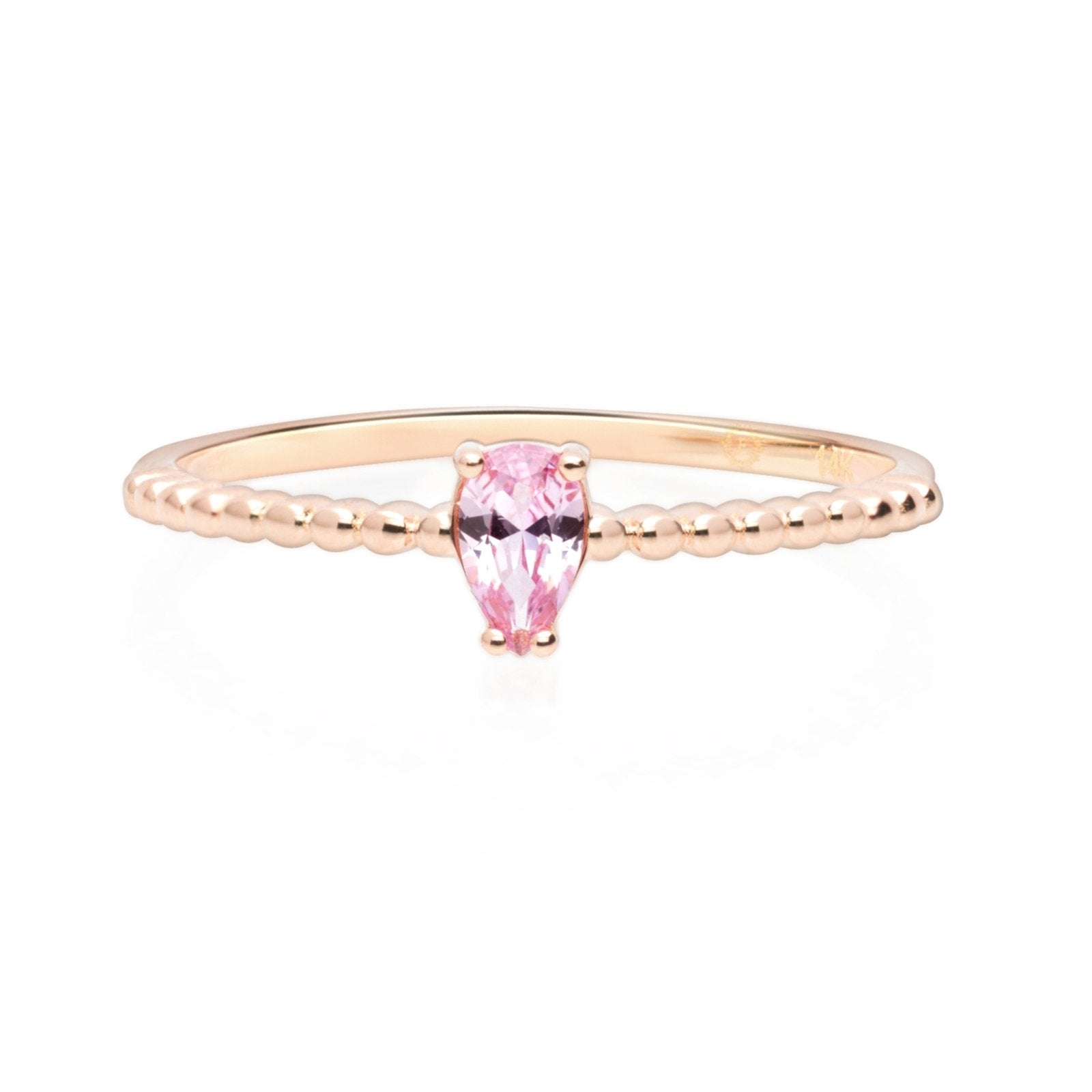 Pink Topaz Pear Set in Cubic Zirconia Studded Band Rings Estella Collection #product_description# 17765 14k Birthstone Gemstone #tag4# #tag5# #tag6# #tag7# #tag8# #tag9# #tag10# 6
