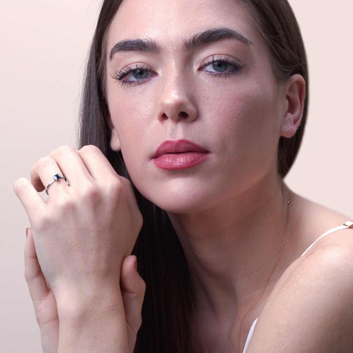 Princess Cut Sapphire Cocktail Ring Bezel Set Rings Estella Collection #product_description# 14k Birthstone Blue Gemstone #tag4# #tag5# #tag6# #tag7# #tag8# #tag9# #tag10#