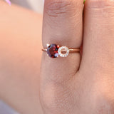 Stacked Diamond and Garnet Solitaire Cocktail Ring Rings Estella Collection #product_description# 17550 14k Birthstone Diamond #tag4# #tag5# #tag6# #tag7# #tag8# #tag9# #tag10# 14K Rose Gold 6