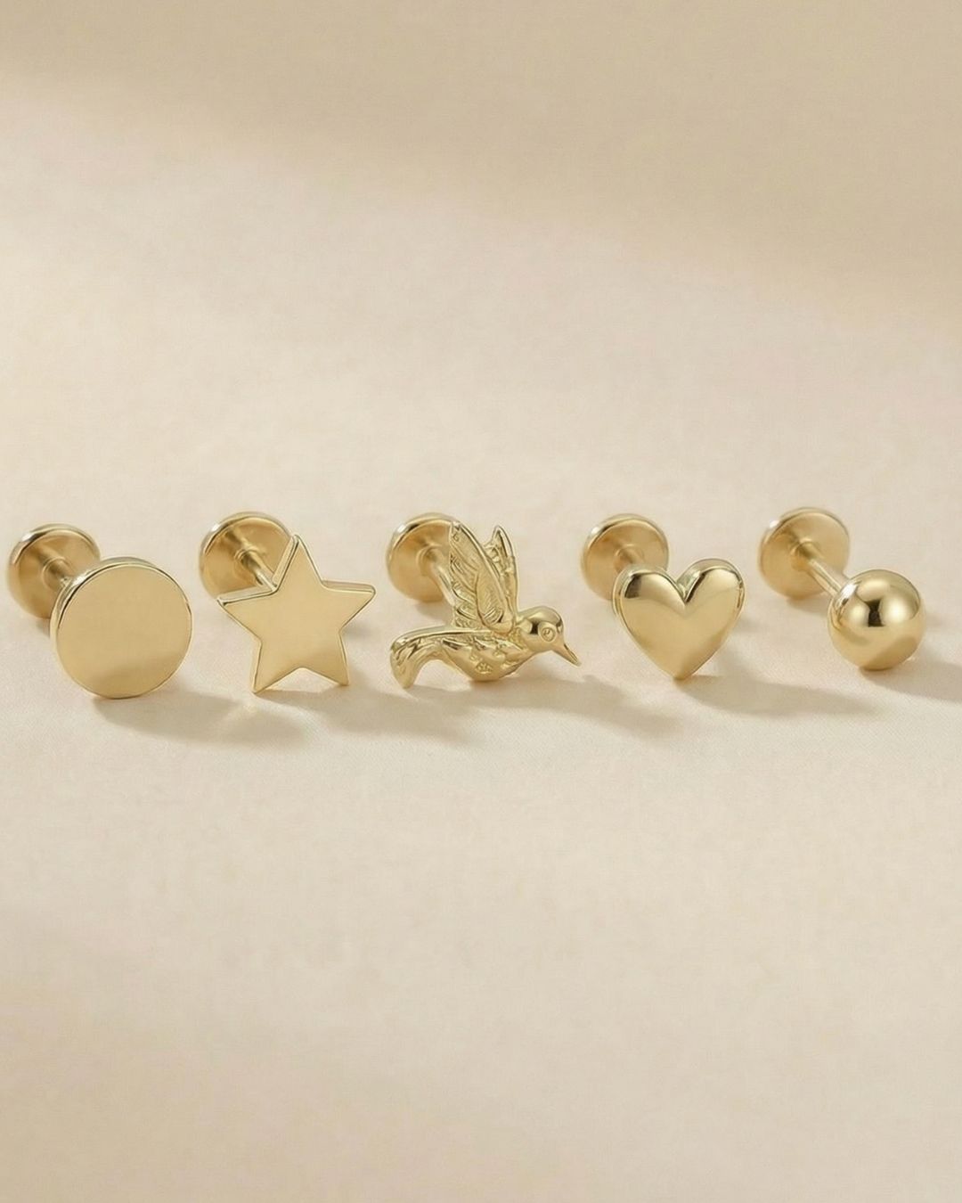 Gold Flat Back Earrings