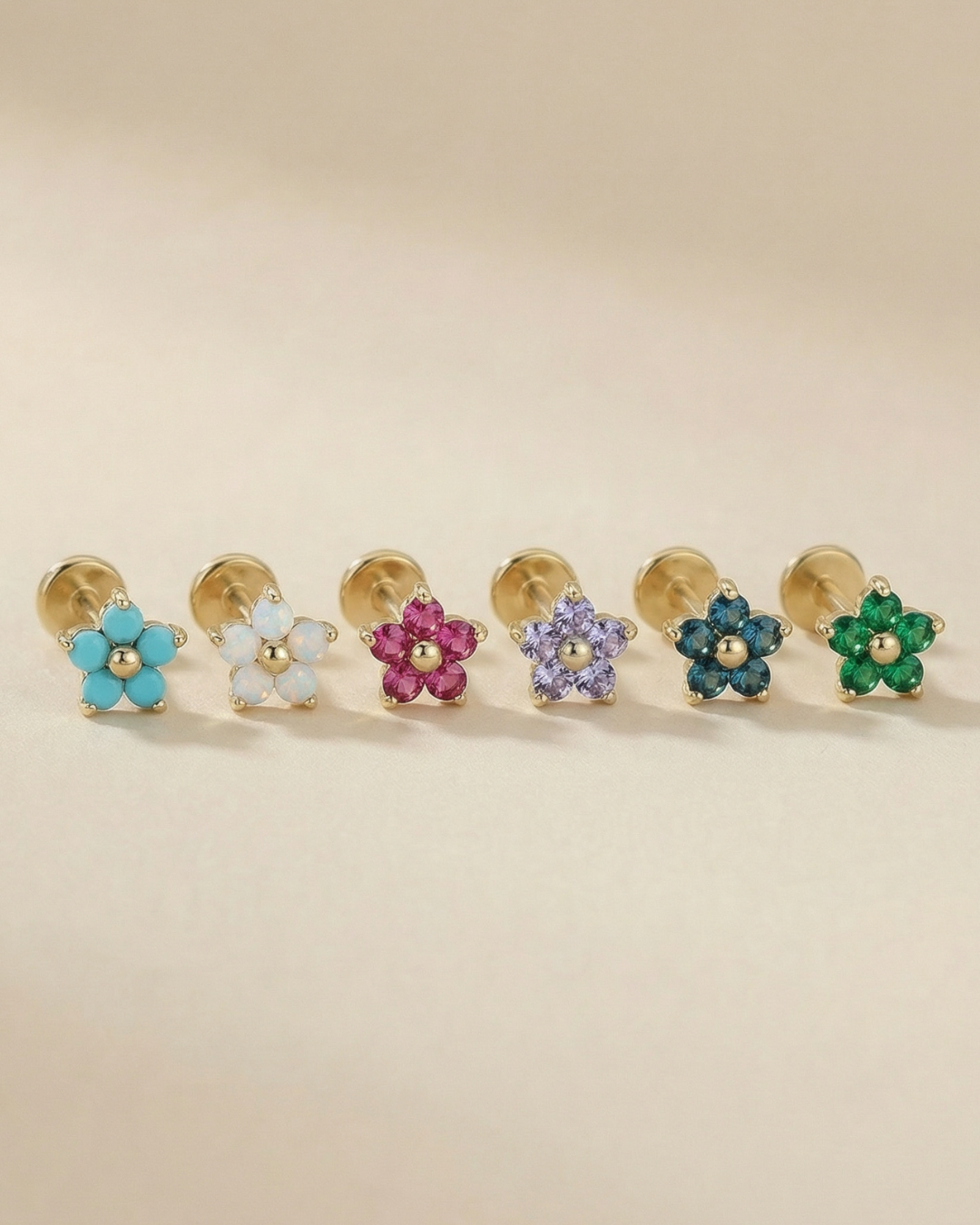 Gemstone Flat Back Earrings