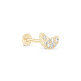 a pair of yellow gold earrings with white diamonds