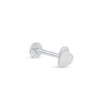 a pair of stainless steel heart shaped ear studs