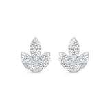 a pair of white gold and diamond earrings