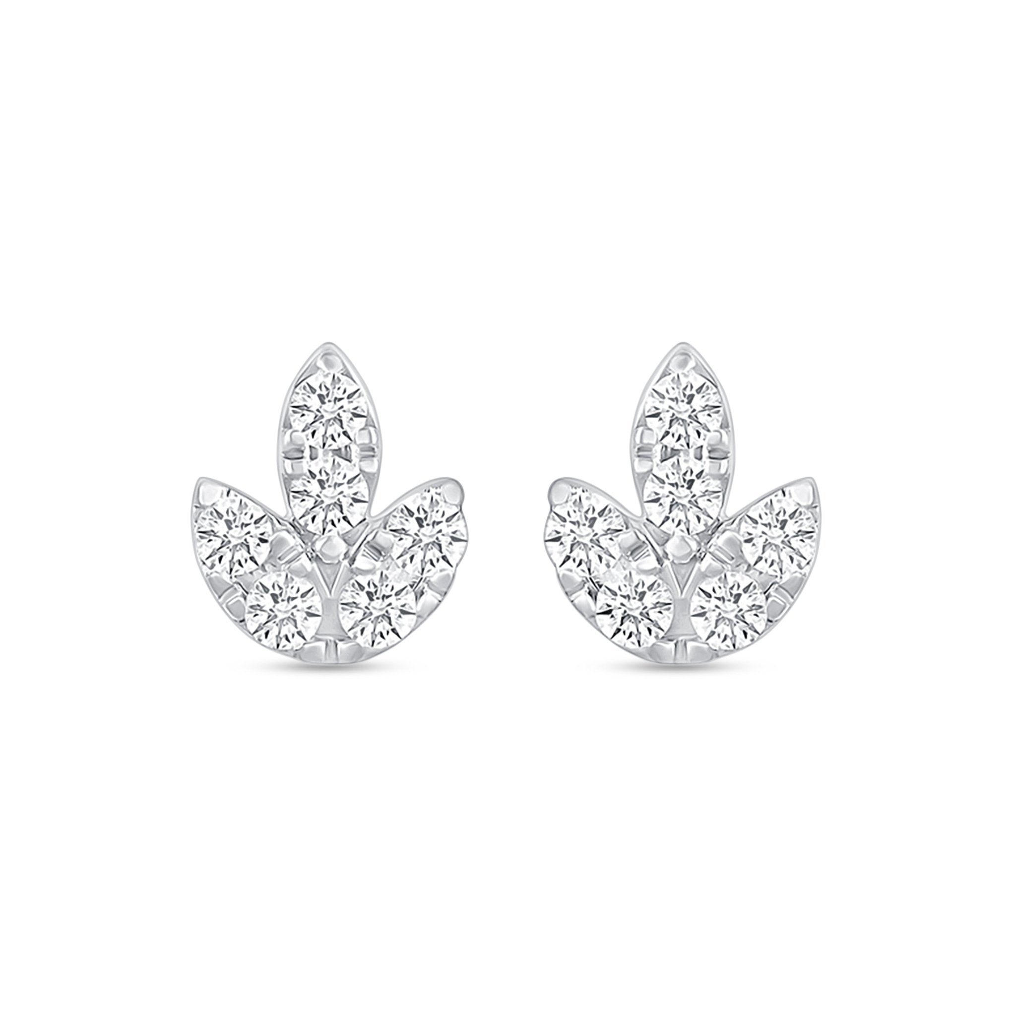 a pair of white gold and diamond earrings