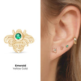 Emerald Bee Flat Back Stud