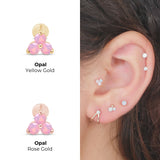 Pink Opal Trinity Cluster Flat Back Earring