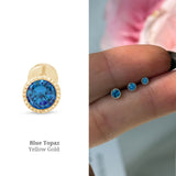 Marquise London Blue Topaz Flat Back Earring