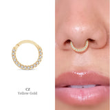 Cubic Zirconia Studded Clicker Hoop