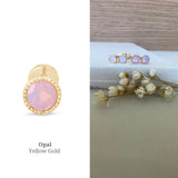 Pink Opal Milgrain Flat Back Stud