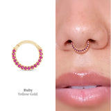 Ruby Studded Clicker Hoop