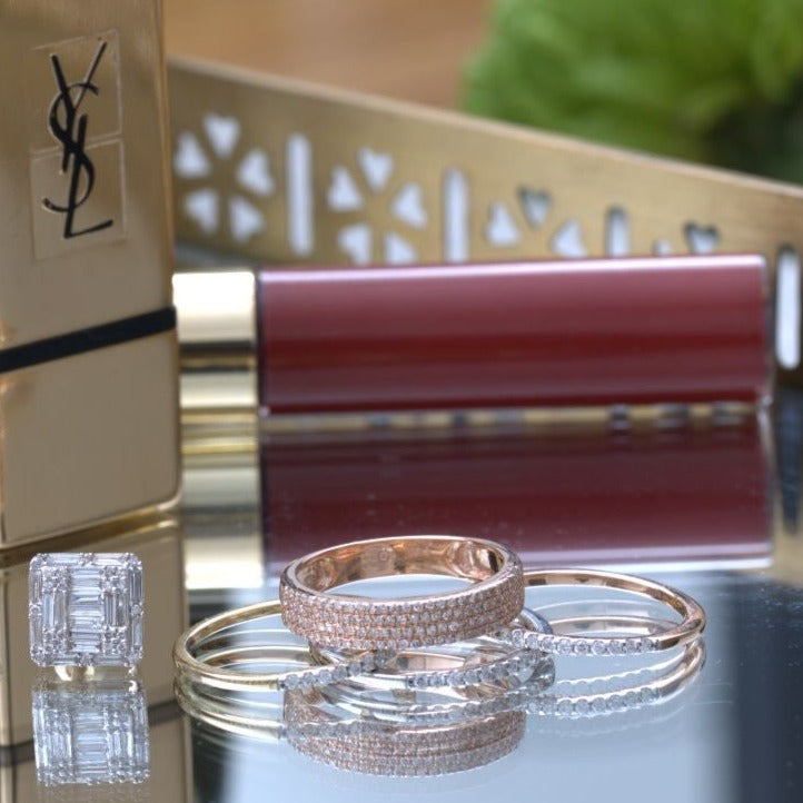 Four Row Diamond Pavé Ring Rings Estella Collection #product_description# 17696 14k Diamond Gemstone #tag4# #tag5# #tag6# #tag7# #tag8# #tag9# #tag10# 14K Yellow Gold 7