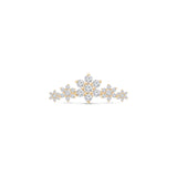 Five Flower Diamond Garland Flat Back Stud in Solid 14k Yellow Gold