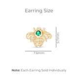 Emerald Bee Flat Back Stud