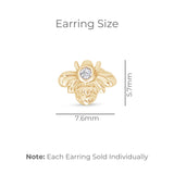 Cubic Zirconia Bee Flat Back Stud