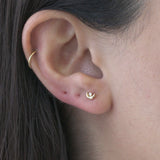 Diamond Crescent Moon Flat Back Earring