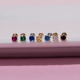 Garnet Flat Back Stud