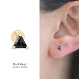 Triangle Cut Black Onyx Flat Back Stud