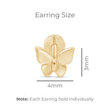 Butterfly Flat Back Stud Earring