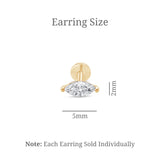 Marquise Cubic Zirconia Flat Back Earring