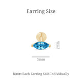 Marquise London Blue Topaz Flat Back Earring