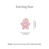 Pink Opal Flower Flat Back Stud