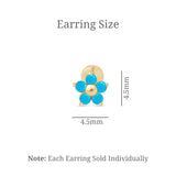 Turquoise Flower Flat Back Stud