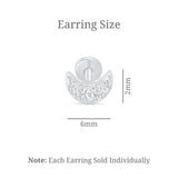 Cubic Zirconia Studded Crescent Moon Flat Back Stud