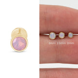 Bezel Set Pink Opal Flat Back Stud