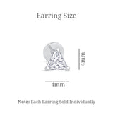 Triangle Cut Cubic Zirconia Flat Back Stud