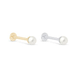 Pearl Flat Back Stud Earring