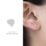 Pear Milgrain Diamond Flat Back Stud