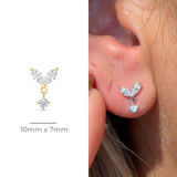 Double Marquise Drop in Solid 14k Yellow Gold