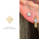 Gold Clover Flat Back Earring