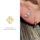 Beaded Clover Flat Back Earring
