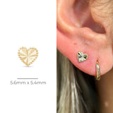 Beaded Heart Flat Back Earring