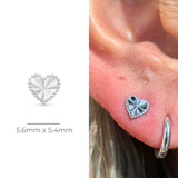 Beaded Heart Flat Back Earring