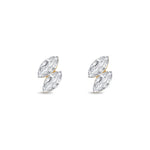 Yellow Gold Dual Marquise Lab Grown Diamond Flat Back Earring