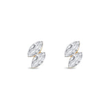 Yellow Gold Dual Marquise Lab Grown Diamond Flat Back Earring