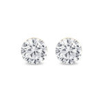 Yellow Gold Round Lab Grown Diamond Flat Back Earring