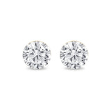 Yellow Gold Round Lab Grown Diamond Flat Back Earring