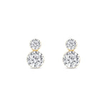 Yellow Gold Double Lab Grown Diamond Flat Back Earring