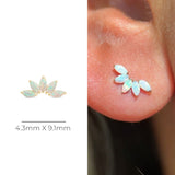 Solid 14k Gold Marquise Opal Five-Stone Earring