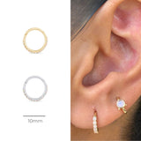 Opal Hoop Earring in Solid 14k Yellow Gold