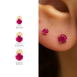Yellow Gold Ruby Cartilage Flat Back Stud Earring